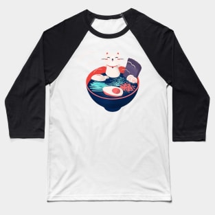 kawaii vintage style japenese ramen cat Baseball T-Shirt